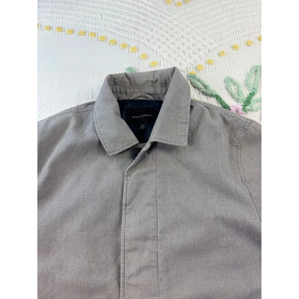 Banana Republic Mens Grey Cotton Car Coat Mac Jacket Medium RN54023‎
